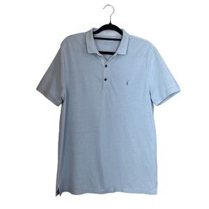 All Saints Men’s Short Sleeve Polo Shirt Light Blue Men’s XL